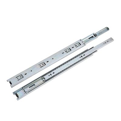 China 3 Fold+Full Extension Price Cheap Regular 45mm Full Extension Channel Stainless Steel Slide Ball Bearing Telescopic Drawer Slide for sale