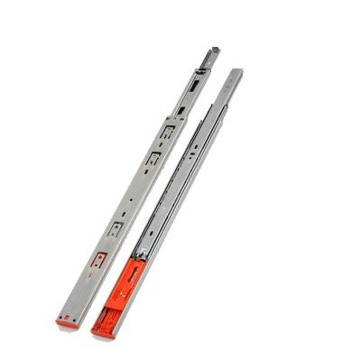 China Factory Price 3 Fold+Full Extension 45mm 3 Fold Full Extension Channel Telescopic Drawer Rail Ball Bearing Telescopic Slide for sale