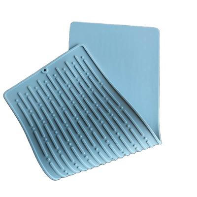 China Large Multifunctional Silicone Stocked Drying Mat Protector Dish Cup Heat Insulation Pot Holder Draining Mat Pad Table Placemat Trivet for sale