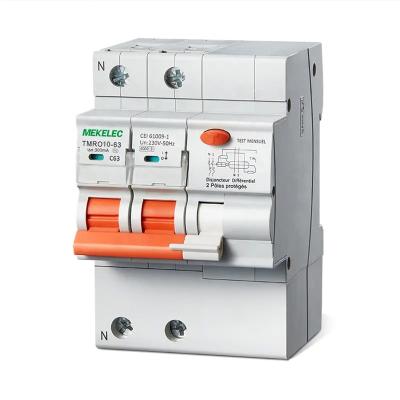 China MEKELEC Low Voltage Modular TMRO10-63 Residual Curent Circuit Breaker With Overcurrent Protection RCBO 6KA 10KA 6KA for sale