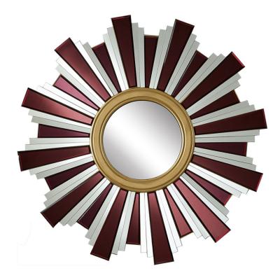 China Modern Design Handmade Sunburst Metal Frame Metal Iron WALL Gold Decorative Mirror For Living Room for sale