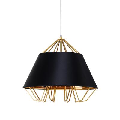 China Hotel industrial black and white color chrome hardware iron lampshade for living room pendant lamp for sale