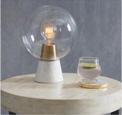 China Modern Glass Ball And Iron Table Lamp For Home Decoration for sale