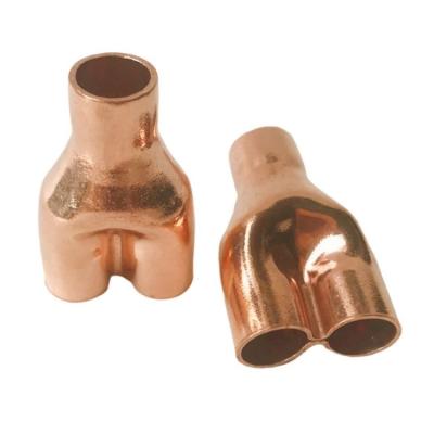 China Wholesale Retail Copper Fitting Copper Y Side Tee Fitting Y Outlet Tee Three Hole Copper Tube Joint Equal for sale