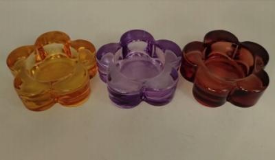 China Set  Glass Tea Lights in Flower Shape Tea Light Holder Lantern Tea Light Candles for sale