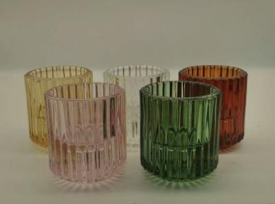 China Embossed Pattern  Glass Tealight Holders Bulk for Wedding for sale