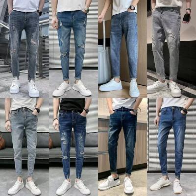 China 2023 New Foreign Trade Summer Men's Straight Loose Casual Large Size Men's Denim Breathable Pants Stall Supply Wholesale for sale