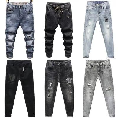 China 2023 new summer men's breathable jeans fashion pants youth brand casual all-match Korean version of men's denim pants for sale