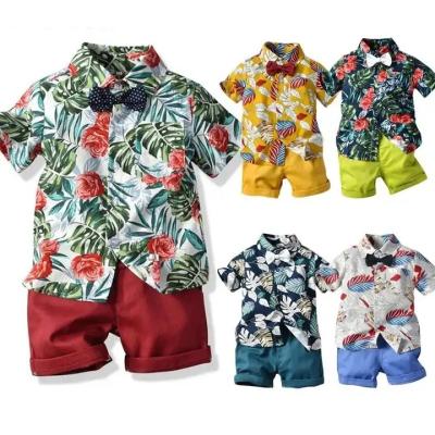 China 2023 new trend girls and boys summer style small middle children foreign children's casual baby short sleeve casual two-piece suit for sale