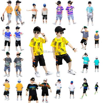 China 2023 new children's short-sleeved T-shirt children's short-sleeved T-shirt baby boys and girls summer suit 2023 style casual western clothes for sale