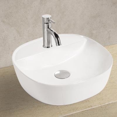 China Hot Clean Sanitary Easy Clean Bathroom Modern Sink Ware Sale CORONIS Bathroom Hand Wash Basin White Ceramic Art Basin for sale