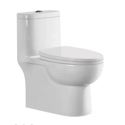 China Bathroom Sanitary Ware One Piece Ceramic Toilet Double-Flow Modern Design Ware WC Floor Standing Toilet for sale