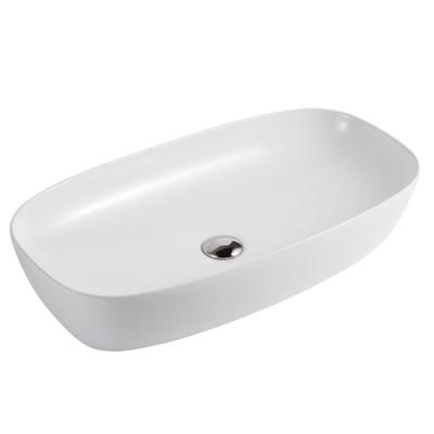 China Modern Premium White Sanitary Ware Rectangular Basin Designs Art Basin Table Top Basin Bathroom Sink for sale