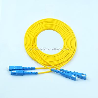 China PVC 3M SC-UPC to SC-UPC G.652D 3.0mm Singlemode Duplex Fiber Optic Patch Cord for sale