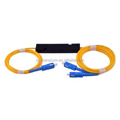 China FTTX 1X2 Single Mode Window FBT Dual Coupler 0.9mm Loose Tube Fiber Splitter for sale