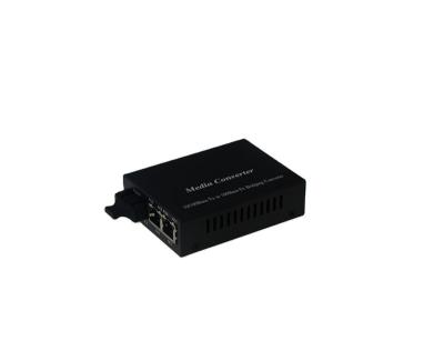 China FTTH 10/100M Media Converter 1550nm 60km SC Fiber Optic Media Converter With 1 Fiber Ports 2 RJ-45 Ports for sale