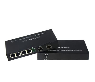 China Hot Selling FTTH FTTB FTTC 10/100/1000M SFP Media Converter SC Fiber Optic Media Converter with 1 SFP RJ45 Slot 2 Ports for sale