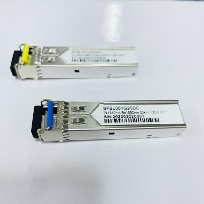 China FTTH 1.25G LC DDM 20KM BIDI SFP Module for Switch Ethernet 1u Monitor Fiber Optic Transceiver Compatible with TP-link/Mikrotik/Cisco for sale