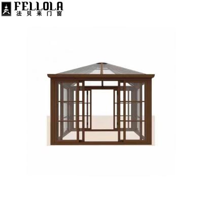 China Modern Design Excellent Glass Sun House Aluminum Prefab Outdoor Sunroom With Electric Roof Glass for sale