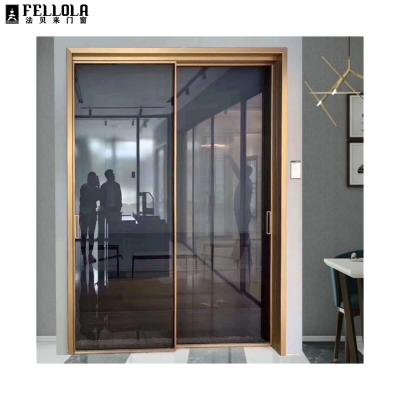 China Minimalist Super Slim Shrink Aluminum Frame Casement Door For Bedroom And Kitchen for sale