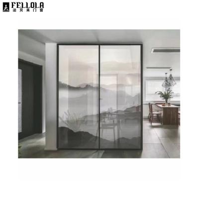 China Minimalist High Quality Security Anti Theft Very Narrow Sliding Doors With Stainless Steel Screens for sale