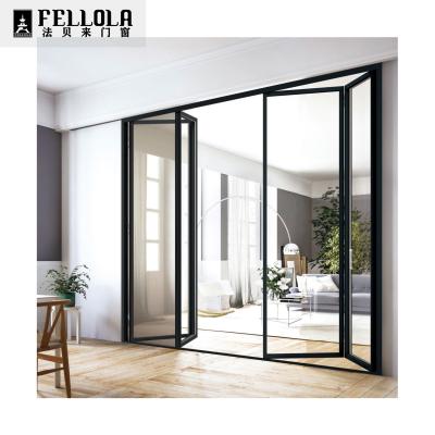 China Minimalist Commercial Sided Waterproof Outdoor Narrow Frame Double Folding Door for sale