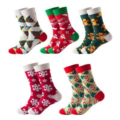 China Wholesale 2022 QUICK DRY Cartoon Elk Deer Tube Snow Christmas Socks Winter Knitted Christmas Socks for sale