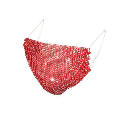 China Eco-friendly Geometric Colorful Rhinestone Designer Maskss Luxury Women Party Lady Veil Party Jewelry Face Maskss for sale