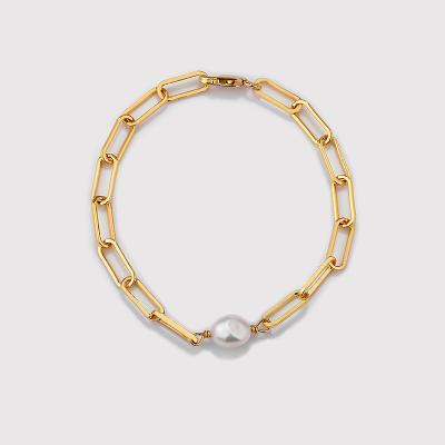 China High Quality 925 Sterling Silver Bracelet Women Baroque TRENDY Pearl Adjustable Vintage Bracelet for sale