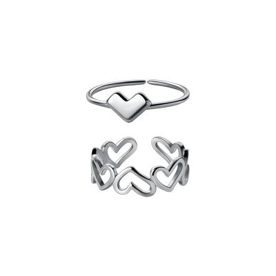 China FASHIONABLE 925 sterling silver cavity 2021 new rings and shining heart rings adjustable women daily wear for sale