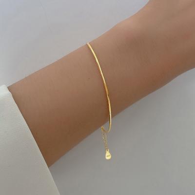 China TRENDY Silver Snake Chain Bracelet 18k Gold Plated Women Fashion Bracelet For Women 2021 for sale