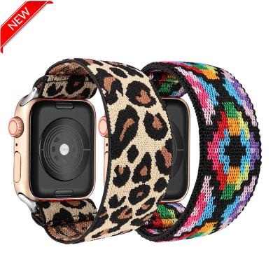 China Fashion Bohemia Elastic Nylon Buckle Strap For Apple Watch 6 5 Band 38mm 40mm 42mm 44mm Men Women Strap Fashion For iwatch Watch Band for sale