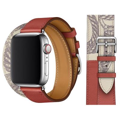 China Adjustable For Apple Watch 5 Genuine Leather Band Buckle Cowhide Replacement Band Strap 4 To 42MM 38MM Genuine Belt for sale