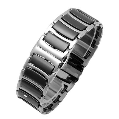 China Classic 20mm 22mm Stainless Steel Watch Band Business Strap Metal Ceramic Strap For Samsung Galaxy Watch for sale