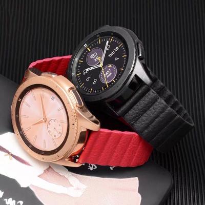 China Adjustable Genuine Leather Watch Bands For Samsung Galaxy Watch 46mm Active Watch For S3 Speed ​​Frontier Quick Release Strap Men Women Men for sale