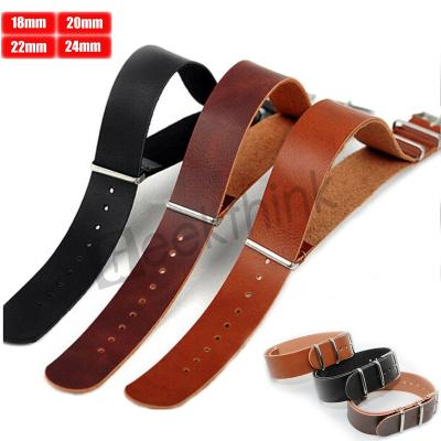 China Nato Watch Band Zulu Strap Retro Genuine Leather Watchband Vintage Mod Design Group of Ten NATO Watch Strap Watchband Handmade Soft Genuine Leather for sale