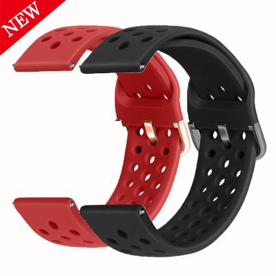 China Waterproof 20 22mm Silicone Sports Watch Band Strap For Samsung Gear S3 Huawei Watch for sale