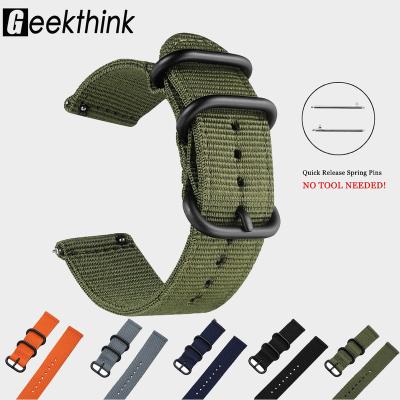 China Breathable High Quality 18mm 20mm 22mm Fabric Nylon 24mm Watch Bands Sport Straps Universal Watch Band for sale