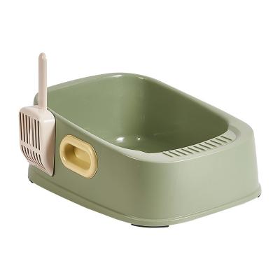 China Wholesale Viable High Quality Binaural Handle Household Square Cat Litter Box Style With High Edge To Send Cat Litter Shovel for sale