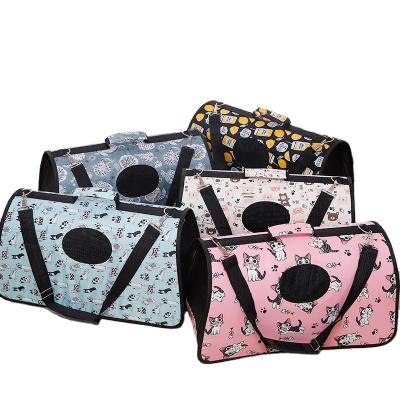 China Viable Wholesale Oxford Multi-Color Multi-color Cloth Backpack Multifunctional Pet Pattern Portable Pet Bag for sale