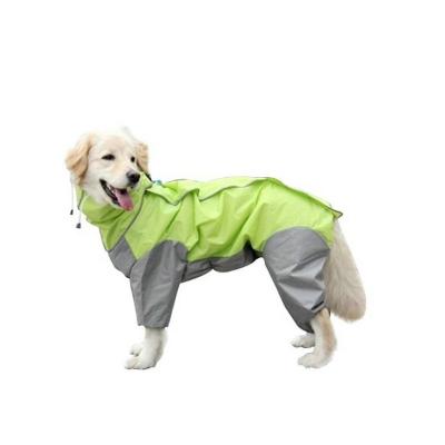 China Large Dog Raincoat Quadruped Dog Hooded Casual Pet Clothing Medium Sustainable And Raincoat for sale