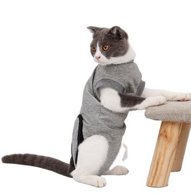 China Viable Pure Cotton Pet Sterilization Clothes Breathable Anti-licking Anti-scratch Cat Clothes After Surgery for sale