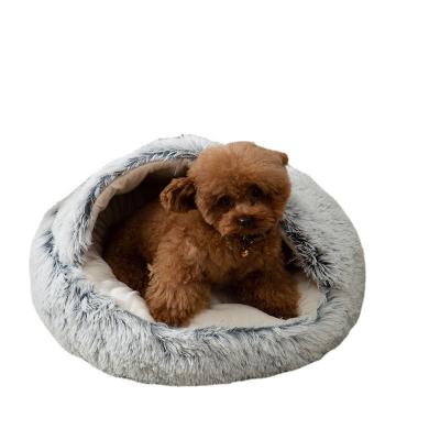 China Wholesale Sustainable Comfortable Pet Cat Nest Open Cushion Plush Round Pet Nest For Sleeping Rest for sale