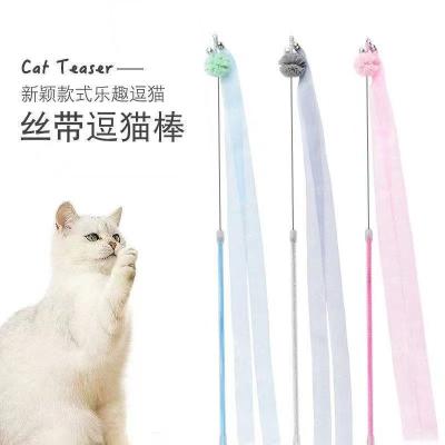 China Viable Wholesale Hot Sale Pet Toys Cat Toys Pet Supplies Fairy Cat Stick Ribbon Bells Funny Funny Cat Stick for sale