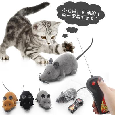 China Viable Remote Control Electric Replaceable Battery Mouse Simulation Toy Mouse Pet Funny Cat Toy for sale