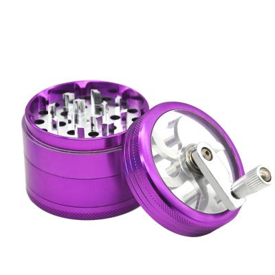 China New Product 63mm Aluminum Alloy Portable 3-Layer Herb Tobacco Grinder Smoking Accessories Translucent Herb Grinder for sale