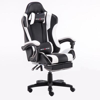 China Adjustable Ergonomic Leather Gaming Chair Furniture Ergonomic Leather Gaming Chair Recliner Swivel Black (Height) Gamer Chair for sale