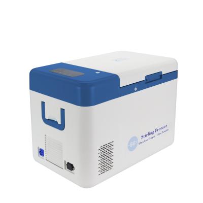 China 25L Portable Mini -86 Degree Ultra Low Temperature Stirling Freezer For Lab 1 17.5KG for sale