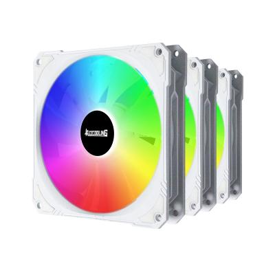 China Computer Case Factory Good Quality 120mm White 12v 3pin+4pin RGB 3 in 1 Cooler Kit Computer Case Fans For PC for sale