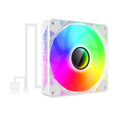 China Hot New Design 12v 3pin+4pin 120mm RGB Computer Case Factory Sale PC Cooling Fan Low Noise White Colorful Computer Case for sale